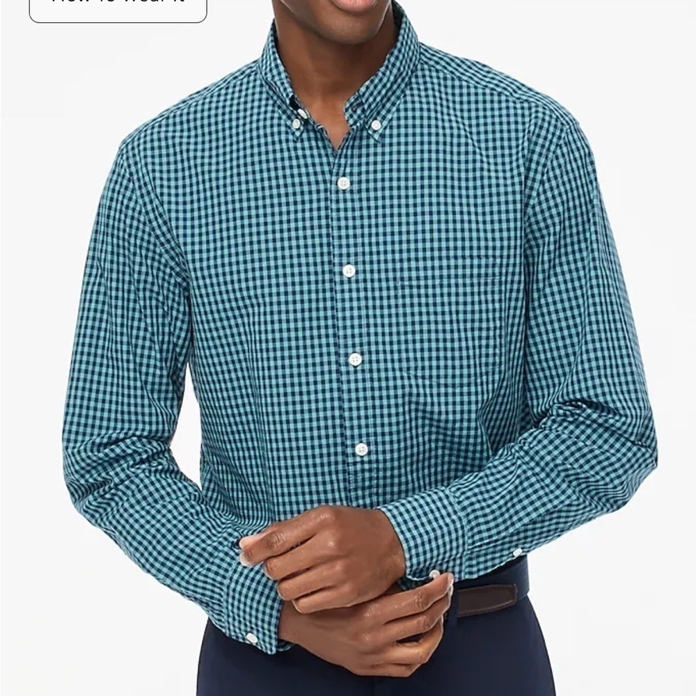J crew Classic flex casual shirt Dark Cyan Antique Navy